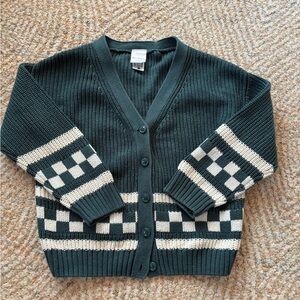 Hanna Andersson Teal Ribbed Cardigan